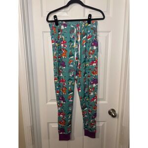 Little Bird Bamboo The Smurfs Jogger Pajama Pants Teal Blue Women Small NWT